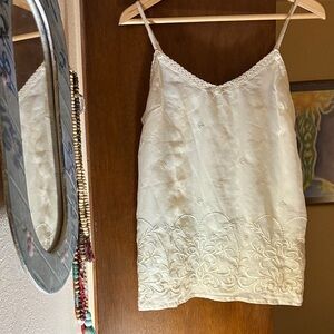 Old Navy Boho Cream Embroidered Tank Top